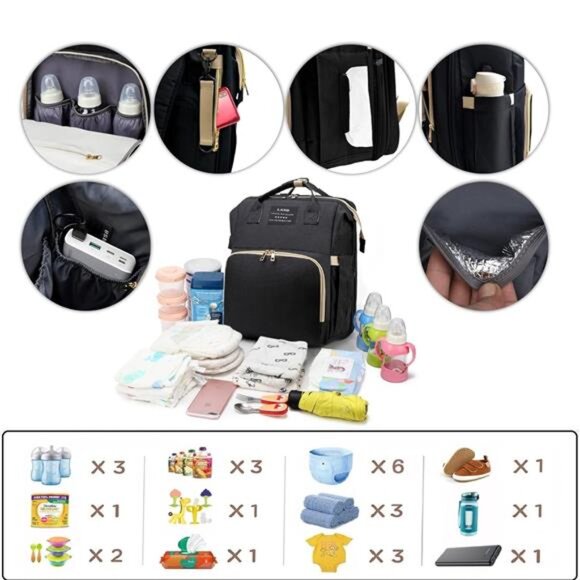 Diaper Bag with Changing Station,Diaper Bag Backpack,7 in 1 Travel Diaper Bag main image 4